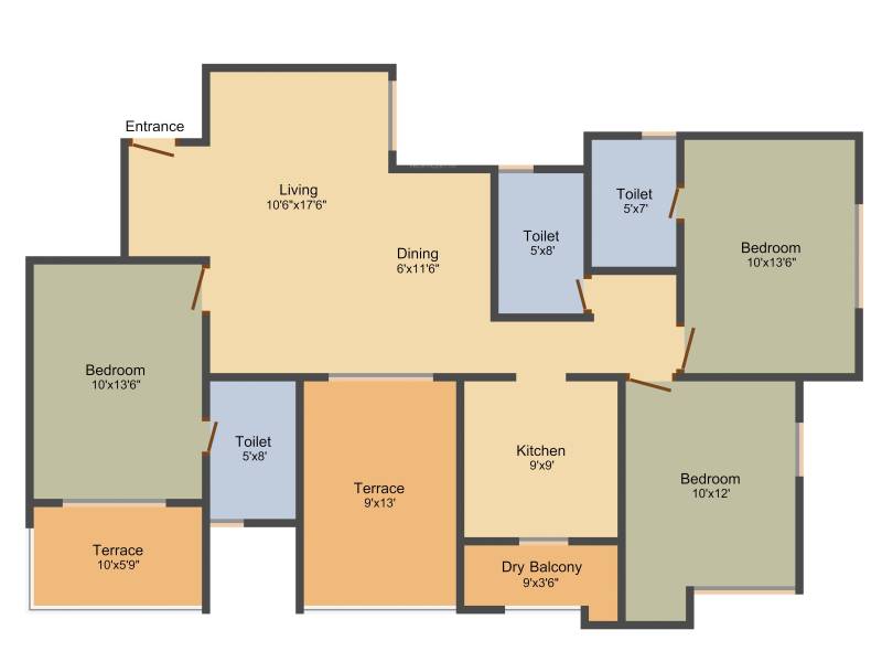 Alcon Golok Vrindavan (3BHK+3T (1,441 sq ft) 1441 sq ft)
