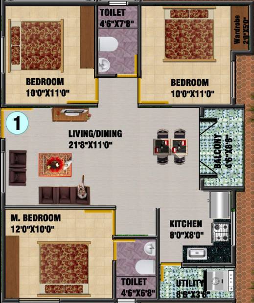 DS DSMAX SAVIOR (3BHK+2T (1,256 sq ft) 1256 sq ft)