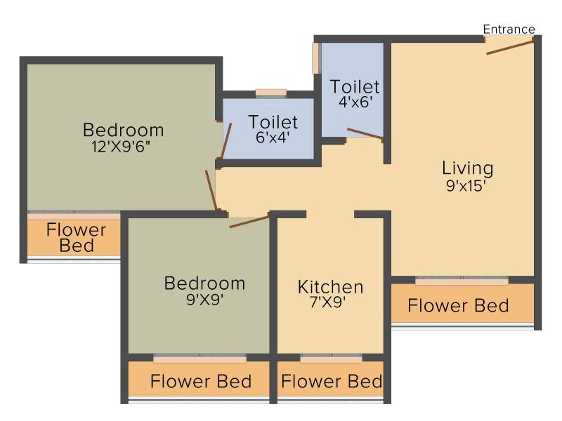 Sudarshan Shree Saheba (2BHK+2T (955 sq ft) 955 sq ft)