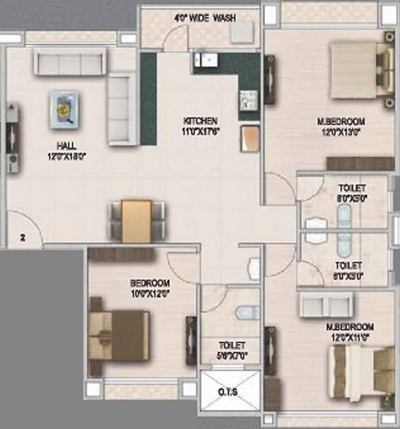 Ellora Dev Ellora Crest Vapi (3BHK+3T (1,754 sq ft) 1754 sq ft)