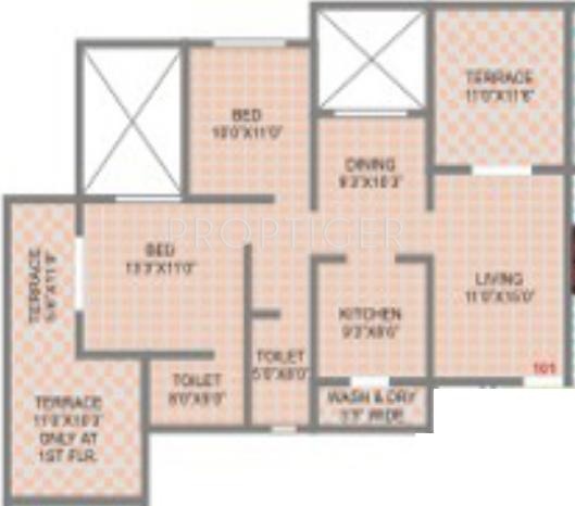 Sukhwani Sukhwani Campus (2BHK+2T (1,100 sq ft) 1100 sq ft)