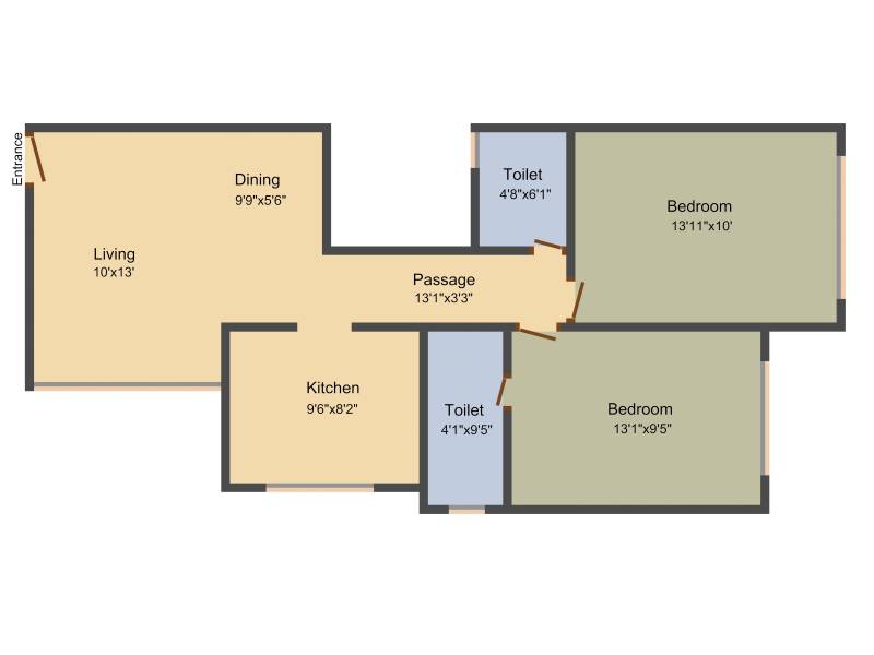 Romell Trimurti (2BHK+2T (1,056 sq ft) 1056 sq ft)