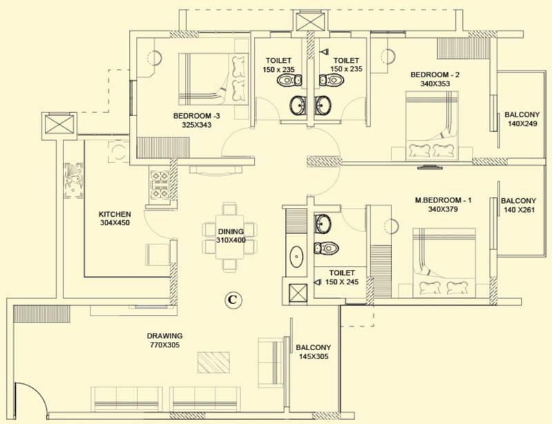 Asset Chrisabelle (3BHK+3T (1,763 sq ft) 1763 sq ft)