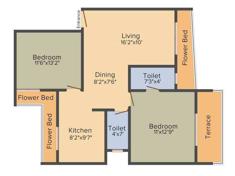Goyal Vishal Residency (2BHK+2T (1,242 sq ft) 1242 sq ft)