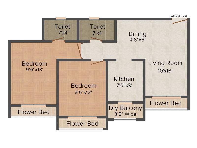 Dattani Linear (2BHK+2T (970 sq ft) 970 sq ft)