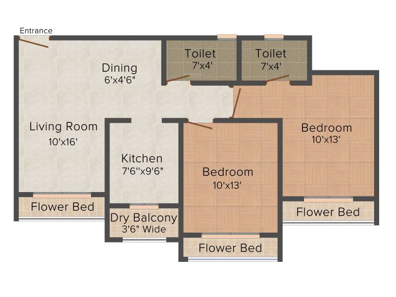 Dattani Linear (2BHK+2T (995 sq ft) 995 sq ft)