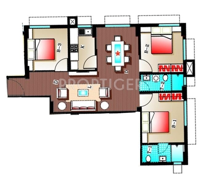 Adya Adya Highrise (3BHK+3T (1,292 sq ft) 1292 sq ft)