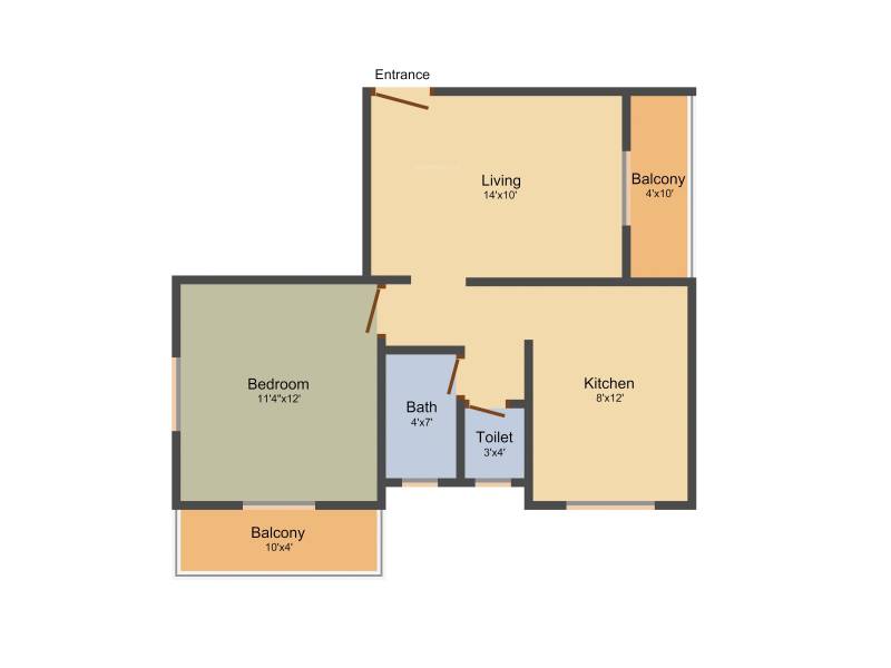 Yura Icchapurti Complex (1BHK+1T (663 sq ft) 663 sq ft)