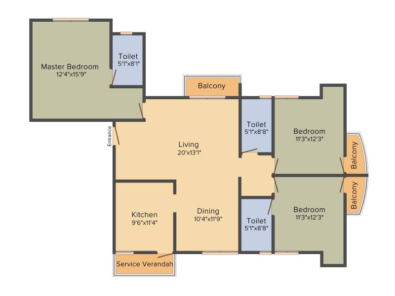 Swathi Shanthi (3BHK+3T (1,841 sq ft) 1841 sq ft)