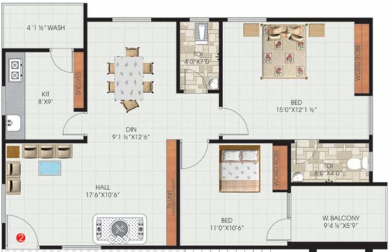 Janani Gayathri Residency (2BHK+1T (1,200 sq ft) 1200 sq ft)