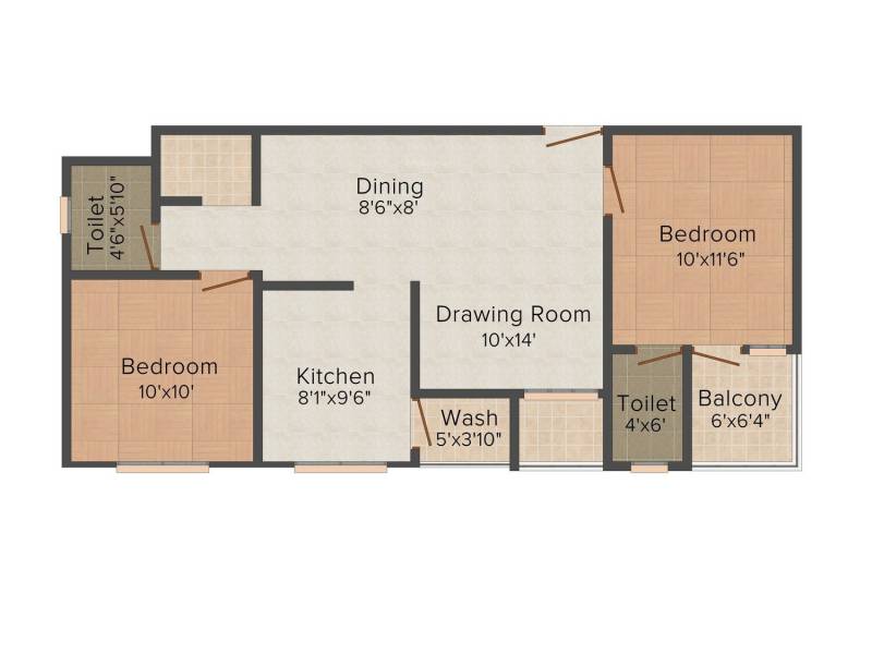 Prathna Buildcon Prathna Residency 2BHK+2T (1,323 sq ft)