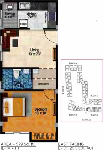 Tulive Dakshin (1BHK+1T (579 sq ft) 579 sq ft)