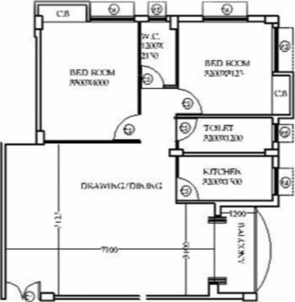 Module Developers Anandamoy Apartment (2BHK+2T (1,187 sq ft) 1187 sq ft)