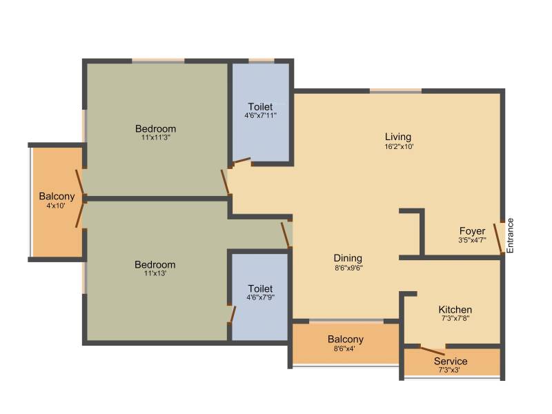 Sai Sai Divyam (2BHK+2T (1,124 sq ft) 1124 sq ft)