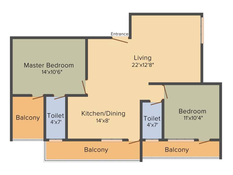 Shashwathi Residency (2BHK+2T (1,164 sq ft) 1164 sq ft)