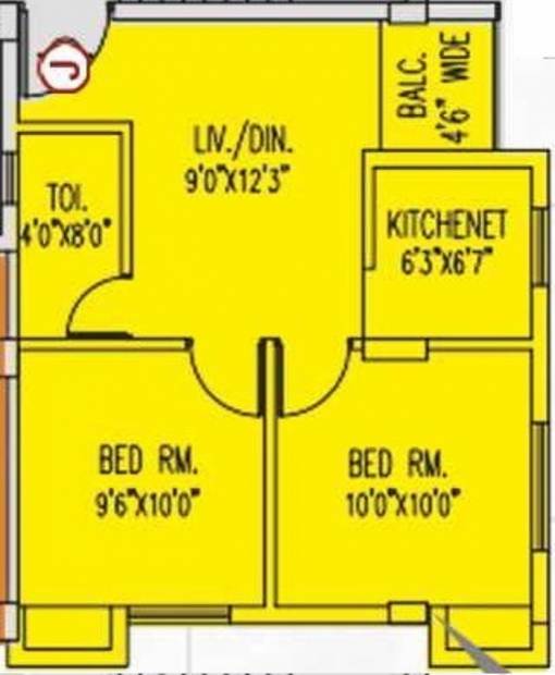 Aspira Joy (2BHK+2T (497 sq ft) 497 sq ft)