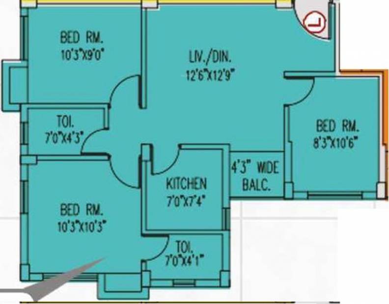 Aspira Joy (3BHK+2T (714 sq ft) 714 sq ft)