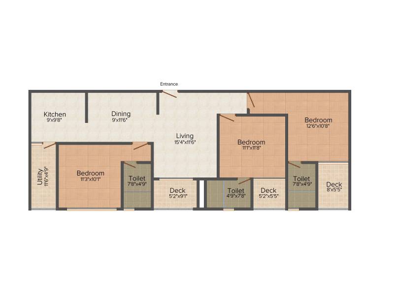 Hebron AMV Manikath Enclave (3BHK+3T (1,568 sq ft) 1568 sq ft)