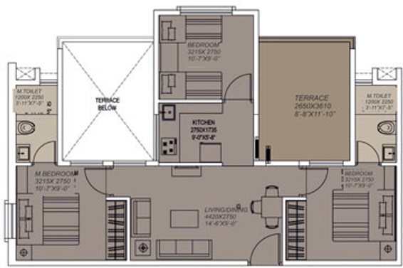 Xrbia Eiffel City Phase 2 (2BHK+2T (920 sq ft) 920 sq ft)