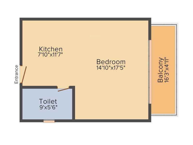 Godrej The Suites (1BHK+1T (710 sq ft) 710 sq ft)