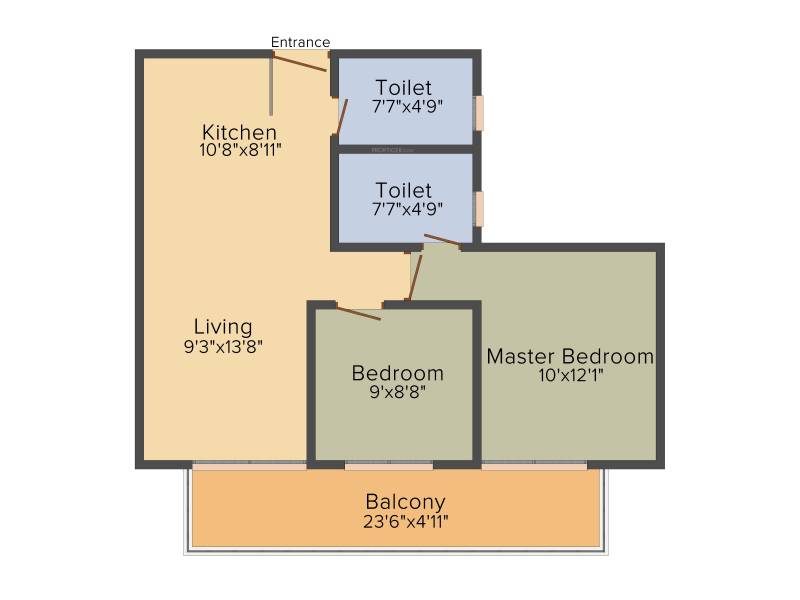 Godrej The Suites (2BHK+2T (975 sq ft) 975 sq ft)