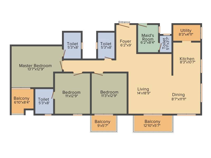 Bhandari Verve On The Curve (3BHK+3T (2,060 sq ft) + Servant Room 2060 sq ft)