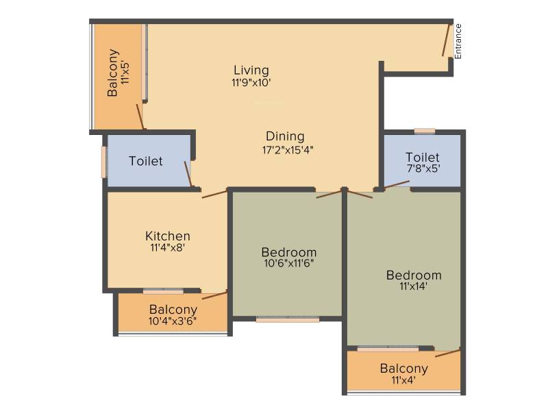 One View MSC Empress (2BHK+2T (1,135 sq ft) 1135 sq ft)