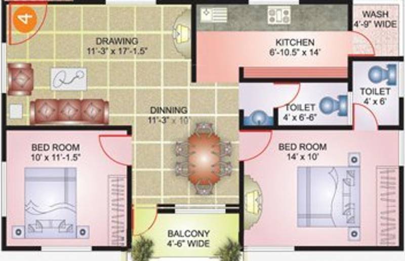 Lakshmi Infratech Royal Arch (2BHK+2T (1,020 sq ft) 1020 sq ft)