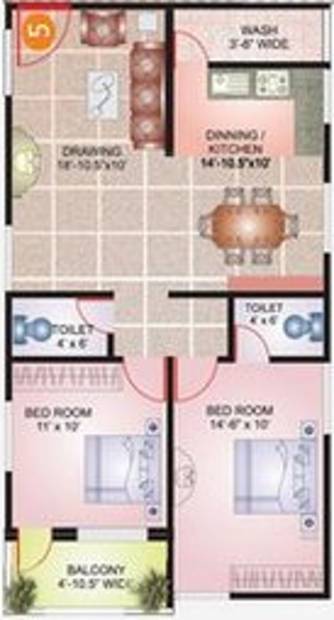 Lakshmi Infratech Royal Arch (2BHK+2T (1,057 sq ft) 1057 sq ft)