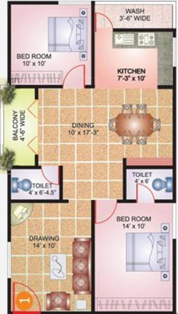 Lakshmi Infratech Royal Arch (2BHK+2T (1,124 sq ft) 1124 sq ft)