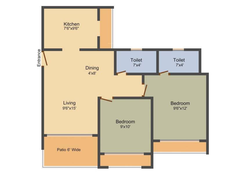 Triveni Dynamic Ultima (2BHK+2T (1,003 sq ft) 1003 sq ft)