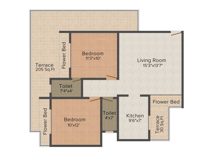 AR Saraswati (2BHK+2T (810 sq ft) 810 sq ft)