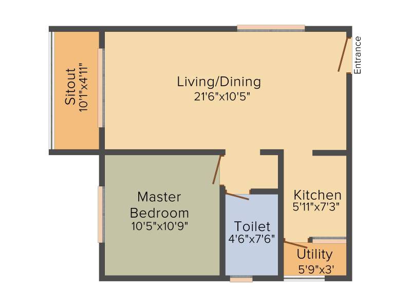 Mahaveer Cygnet (1BHK+1T (672 sq ft) 672 sq ft)