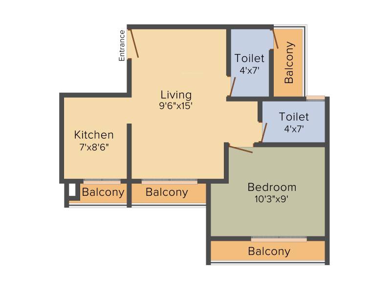 Siddhi Highland Springs (1BHK+2T (655 sq ft) 655 sq ft)