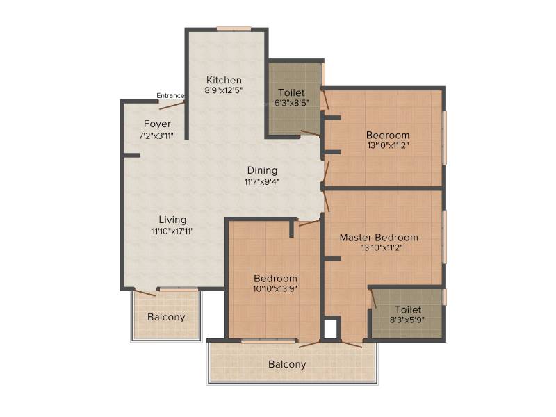 Raheja Atharva (3BHK+2T (1,807 sq ft) 1807 sq ft)