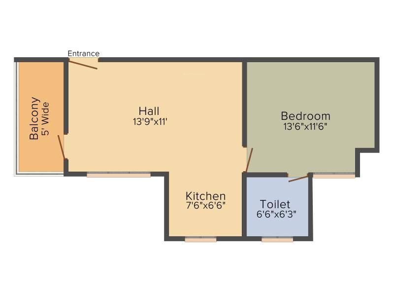 DEC Sukriti Apartment (1BHK+1T (709 sq ft) 709 sq ft)