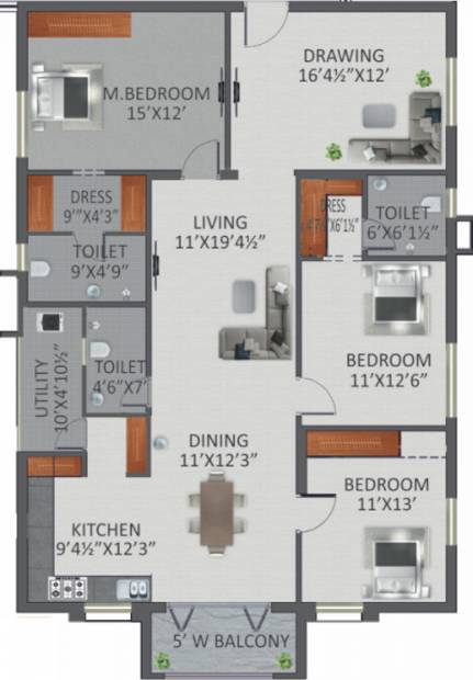 GreenMark Galaxy Apartments (3BHK+3T (2,000 sq ft) 2000 sq ft)