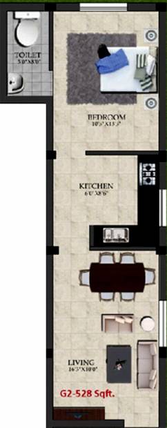 Four Hampton Square (1BHK+1T (528 sq ft) 528 sq ft)