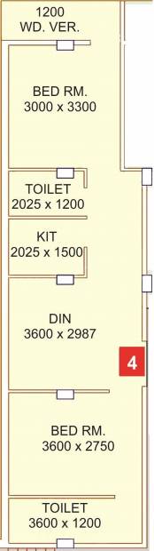 Agarwal Astitva Residency (2BHK+2T (805 sq ft) 805 sq ft)