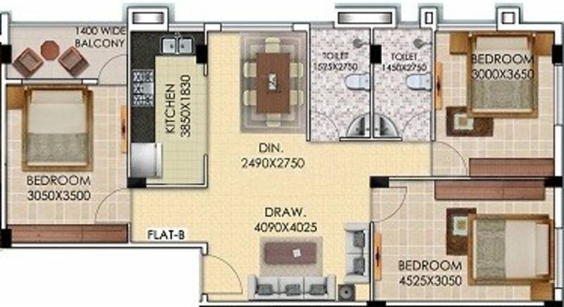 Gayatri Brij Dham (3BHK+2T (1,194 sq ft) 1194 sq ft)