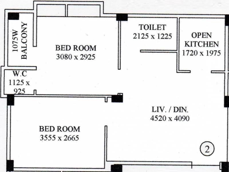 Digi Grand (2BHK+2T (703 sq ft) 703 sq ft)