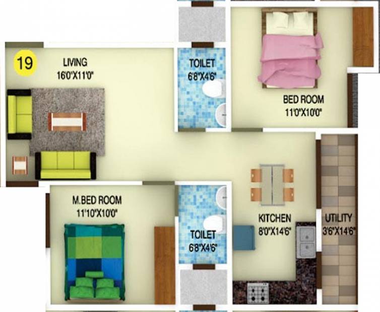 DS DSMAX SPARKLE NEST (2BHK+2T (1,057 sq ft) 1057 sq ft)