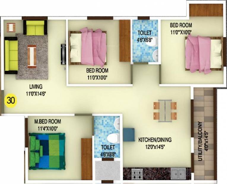 DS DSMAX SPARKLE NEST (3BHK+3T (1,478 sq ft) 1478 sq ft)