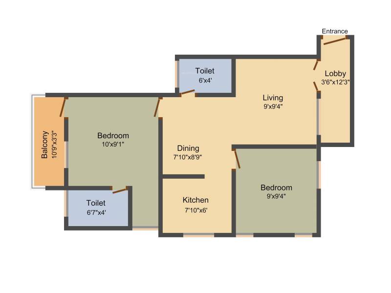 Abinandan Hamsini (2BHK+2T (745 sq ft) 745 sq ft)
