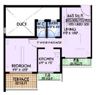 MK Dev Heights (1BHK+1T (665 sq ft) 665 sq ft)