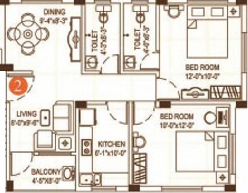 Balaji Housing Developers Avilash (2BHK+2T (827 sq ft) 827 sq ft)