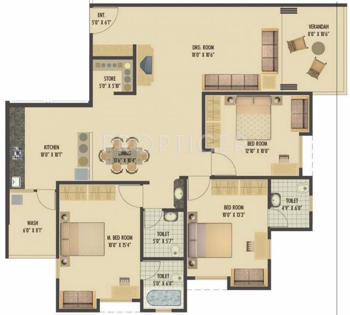 Satyam Satatya Heights (3BHK+3T (1,755 sq ft) 1755 sq ft)