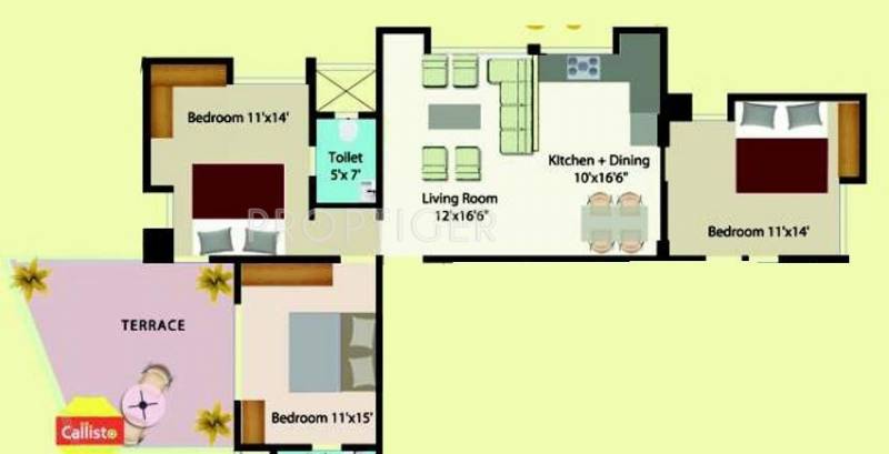 Prathamesh Callisto (3BHK+1T (2,276 sq ft) 2276 sq ft)