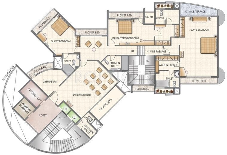 Mahaavir Universal Ratan Floor Plan (6BHK+6T + Study Room)