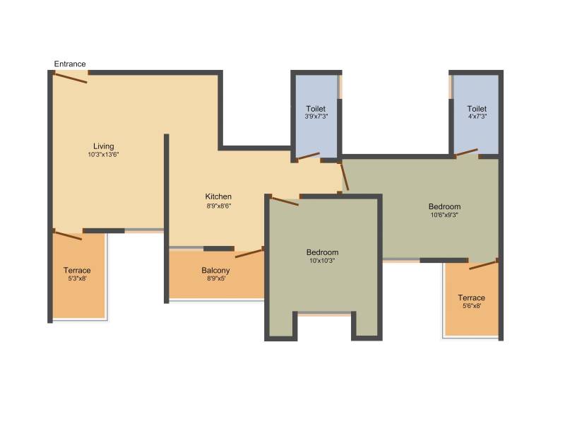 Shree Dang Ikon Phase 1 (2BHK+2T (544 sq ft) 544 sq ft)